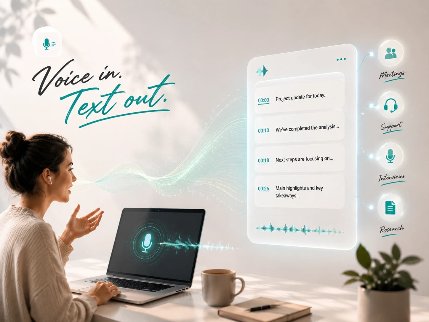 Microphone capturing spoken audio